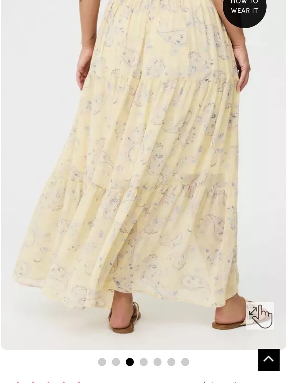Tiered Maxi Skirt in Paisley Petal Yellow - Picture 4 of 7